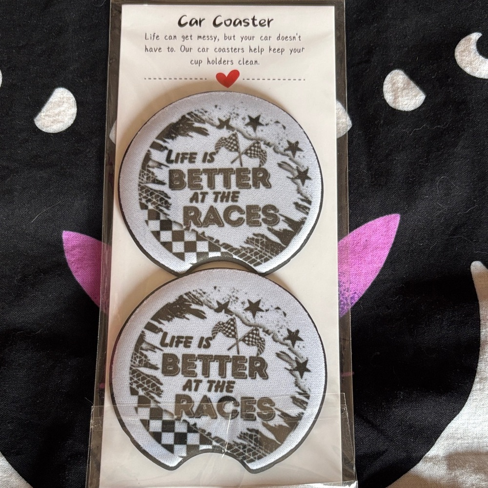 Black and White Car Coasters